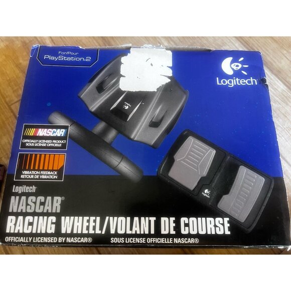 Logitech NASCAR Racing Wheel & Pedals for PS2  PlayStation 2 in Original Box - Picture 3 of 5
